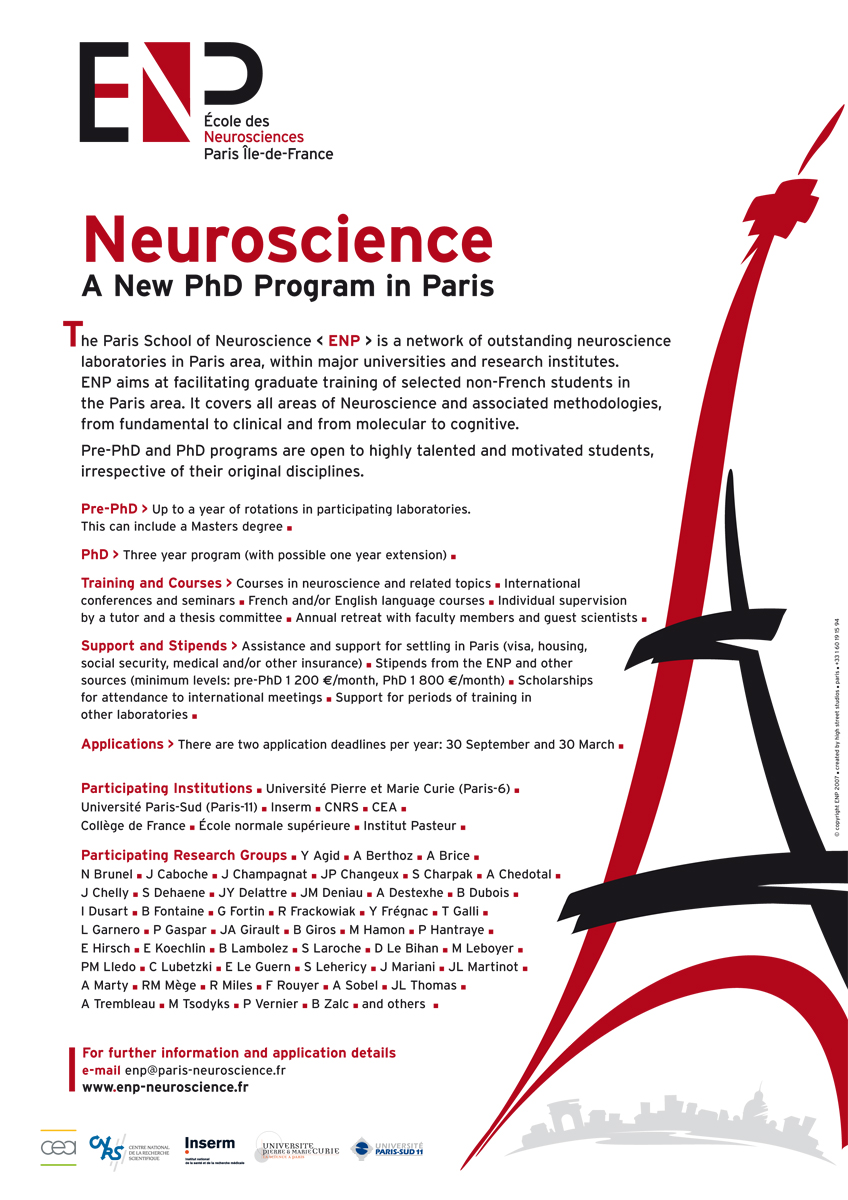 ENP École des neurosciences, Paris (Inserm) - PhD Program